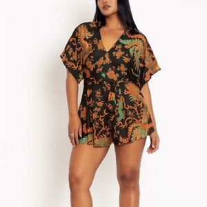Blackmilk Dragon Rising Slinky Playsuit Size Small